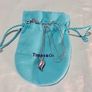 Authentic Tiffany Silver Drop Pendant with Chain